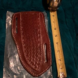 🥰🥰 Handmade , LEATHER hand-sewn knife sheath With beautiful stenciling.